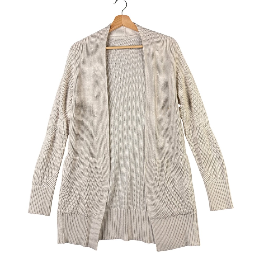Lululemon Sincerely Sherpa Cardigan Heathered Bone Cashmere Blend LW3EGYS Sz 6